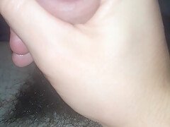 Young, big, hairy and uncut dick cums